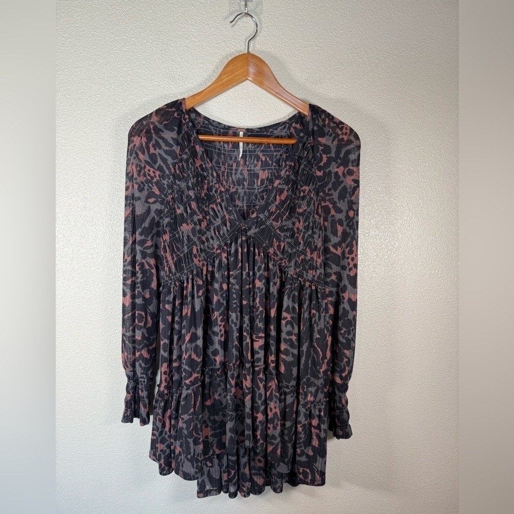 Free People Dark Romance Babydoll Tunic in Dark Combo, Sz XS, M44 - Picture 3 of 11